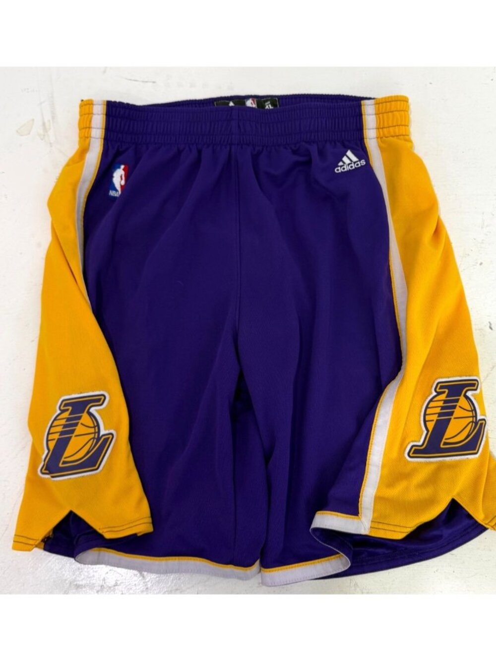 Adidas NBA Los Angeles Lakers Purple & Gold Basketball Shorts Mens Size XL